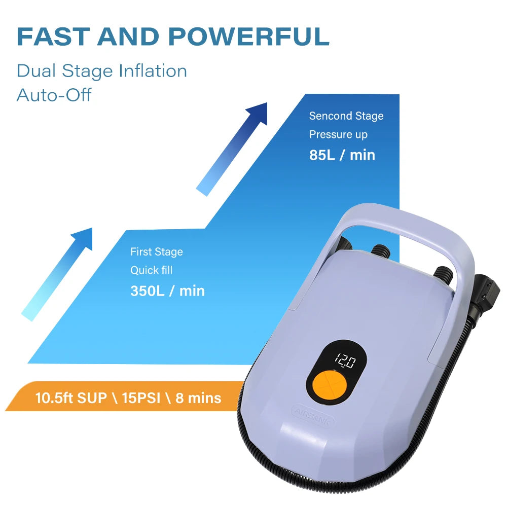 Electric Kayak Pump for Inflatable Boats 20PSI Stand Up Paddle Board Surfing Board with Nozzles Sup Pump