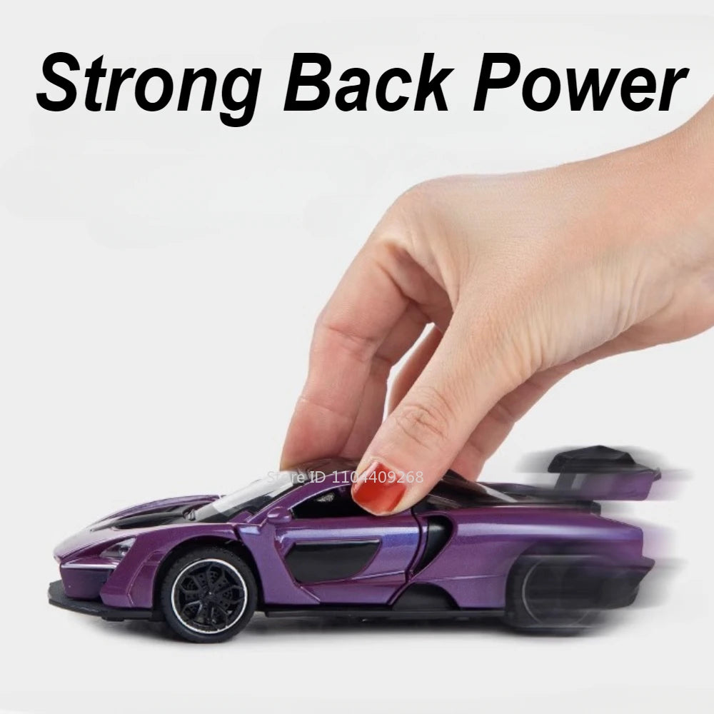 1:32 Scale Senna P1 Alloy Car Model Toy Simulation Sound Light Supercar Diecast Metal Vehicles Collection Birthday Gifts