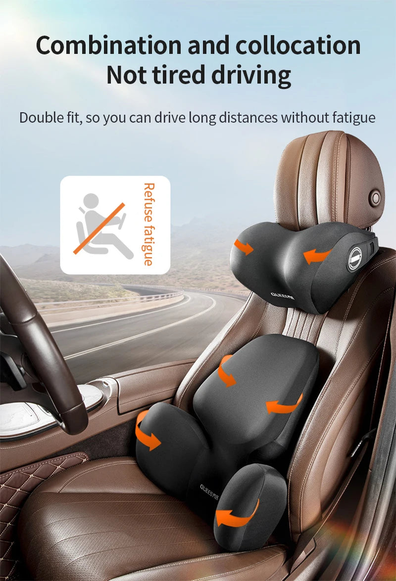 Update Car Lumbar Support Pillow Auto Neck Pillow Waist Support Removable Washable Backrest Universal Vehicle Cushion