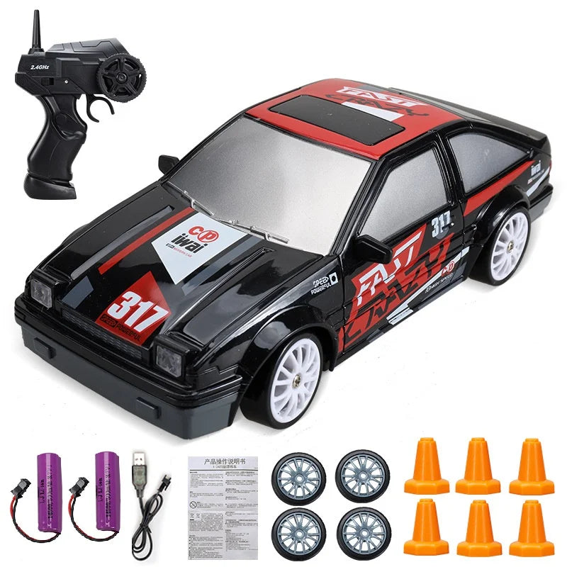 2.4G Drift Rc Car 4WD RC Drift Car Toy Remote Control GTR Model AE86 Vehicle Car RC Racing Car Toy for  Christmas Gifts