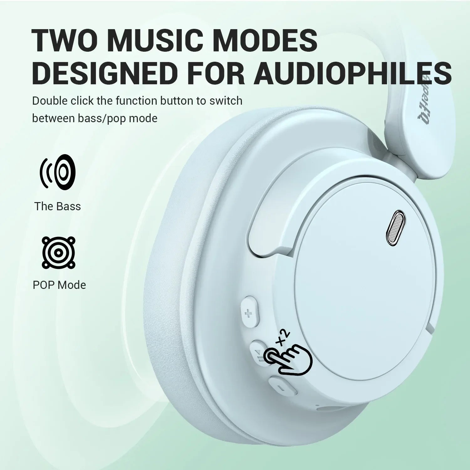 SuperEQ V16 Wireless Bluetooth 5.3 Headphones Hi-Res Audio Over Ear Wireless Headset With Low Latency 90Hrs APP Support