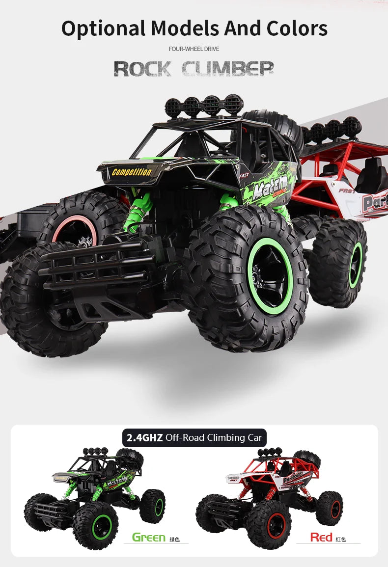 112 Scale Four Wheel Drive RC Monster Truck With LED Lights