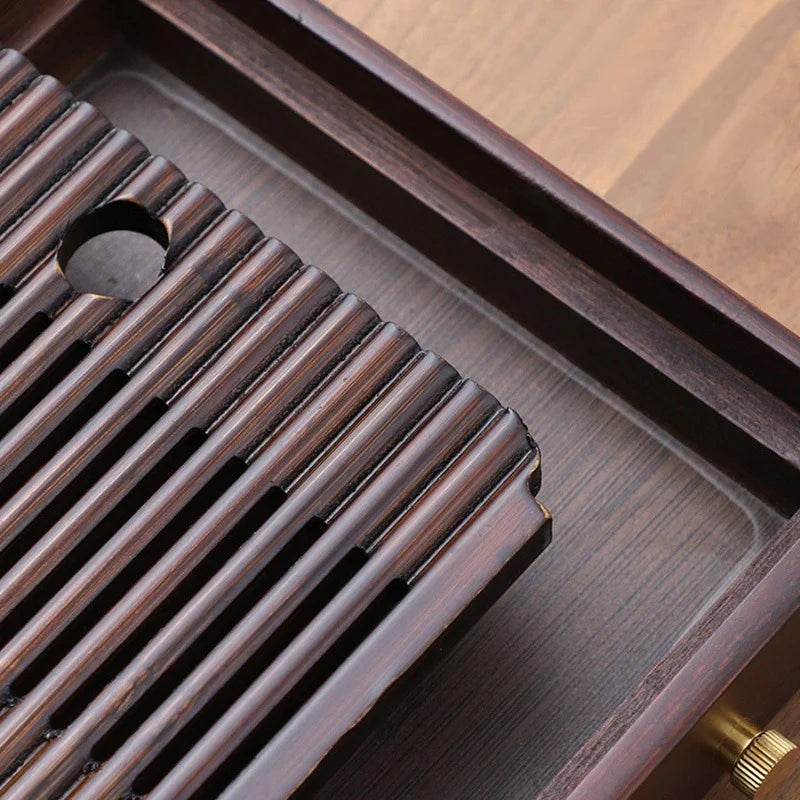 Chinese Natural Bamboo Tea Tray Water Storage Kung Fu Tea Set Simple Rectangular Tea Board Tea Storage Tray