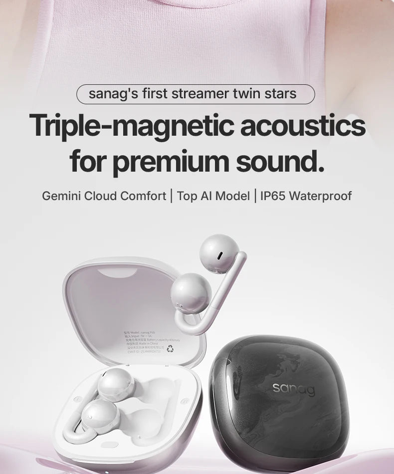 F60 Open Ear 360° Panoramic Sound Headphones Deep Bass Earphones Hi-Pure Original High Lossless Quality Sound Headset