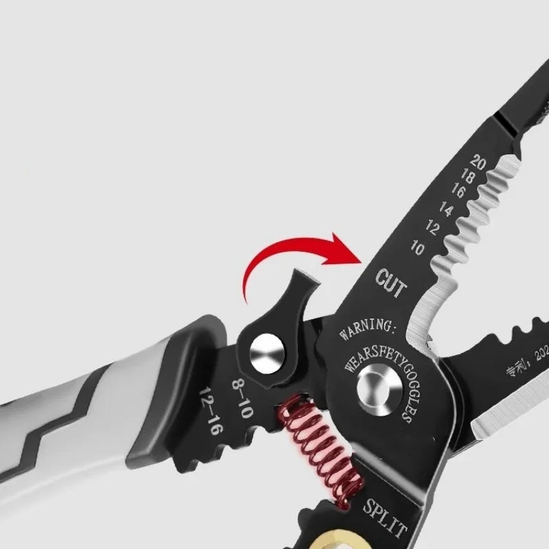 10 in 1 Wire Stripping Pliers Multifunction Electrician Cable Cutting Terminal Crimping Splitting Winding Line Hand Tools