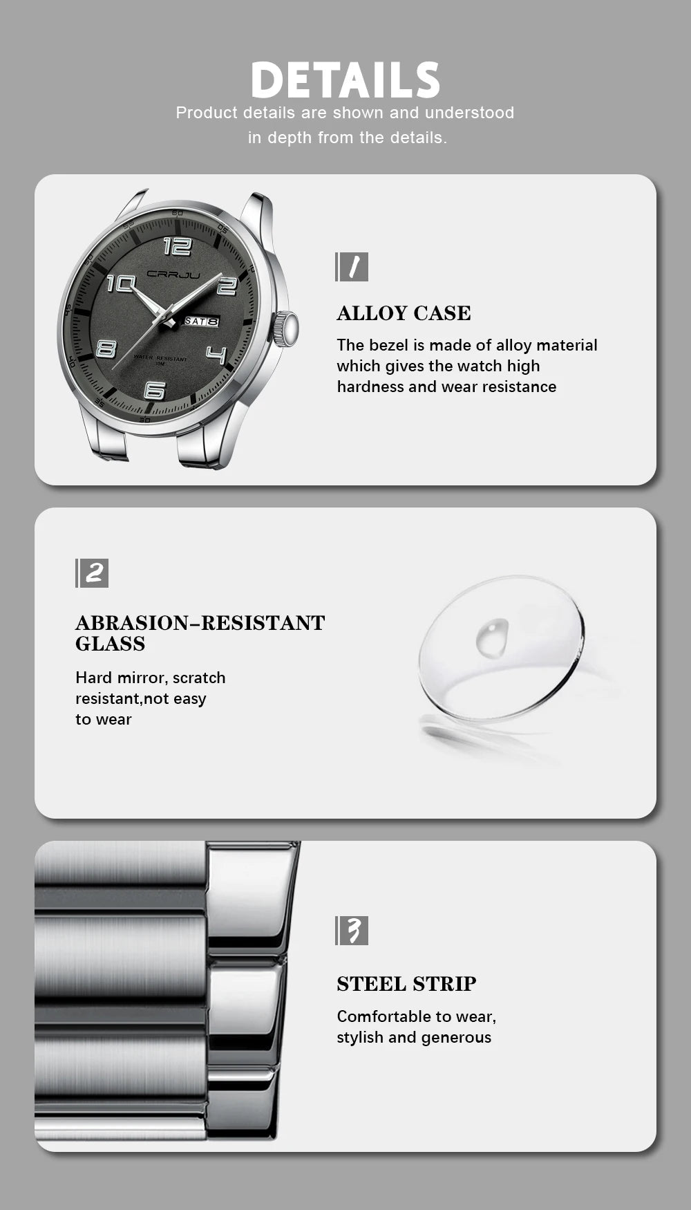 Men Luxury Watches Stainless Steel Quartz Auto Date Clock with Luminous Hands Relogio Masculino