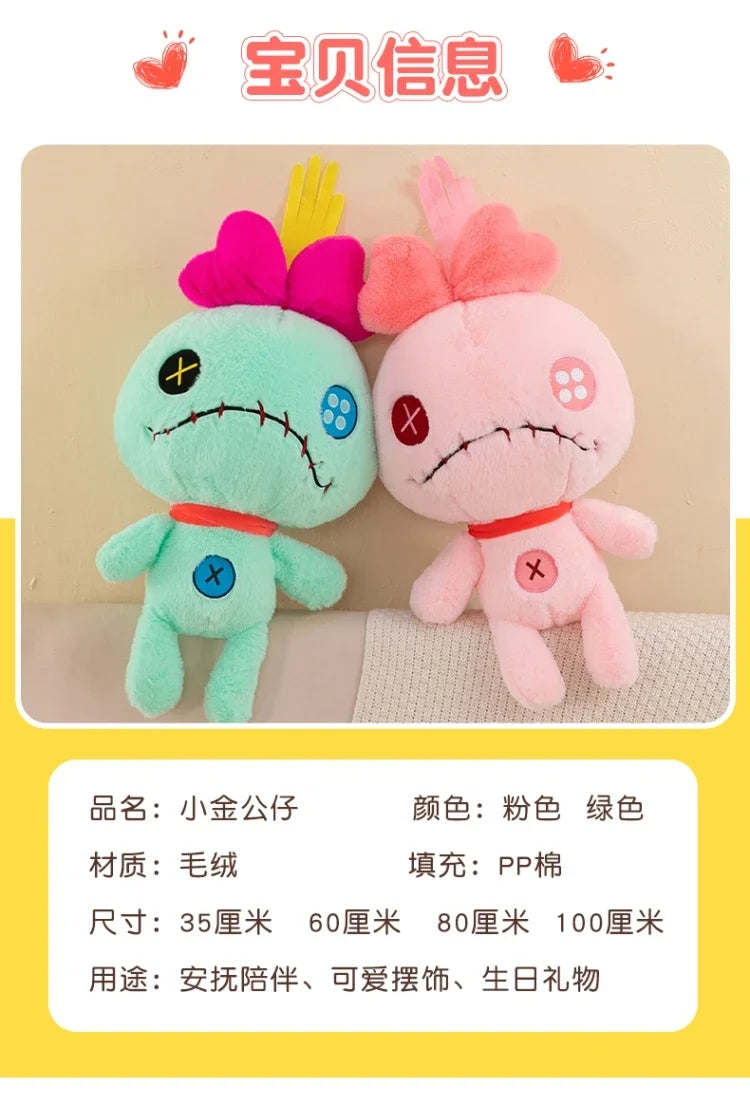 Oversize 100cm Disney Stitch Little Monster Friends Plush Toys Scrump Cartoon Soft Stuffed Dolls Plush Pillow Kids Birthday Gift