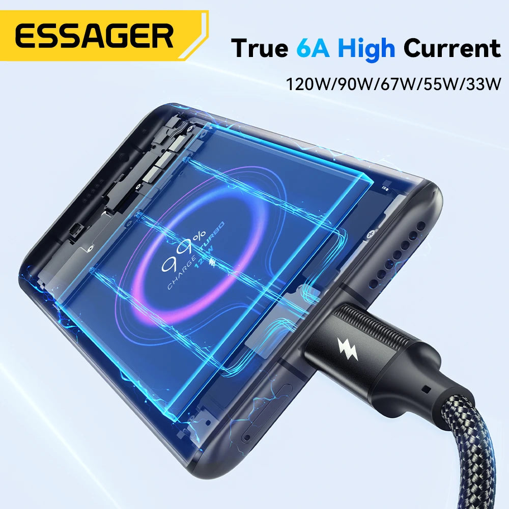 120W 6A USB Type-C Fast Charging Cable