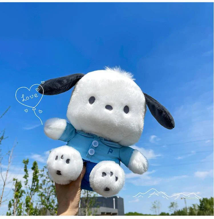 Cartoon Sanrio Pochacco Plush Toy Soft Stuffed Doll Cute Sofa Cushion Bedroom Decoration  Soothing Pillow  Anime Gift