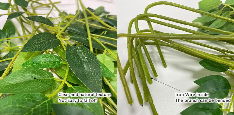 12pcs Fake Wisteria Artificial Flowers Garland for Arch Wall Wedding Decor Ivy Rattan Fake Flower Wreath Home Garden Decoration