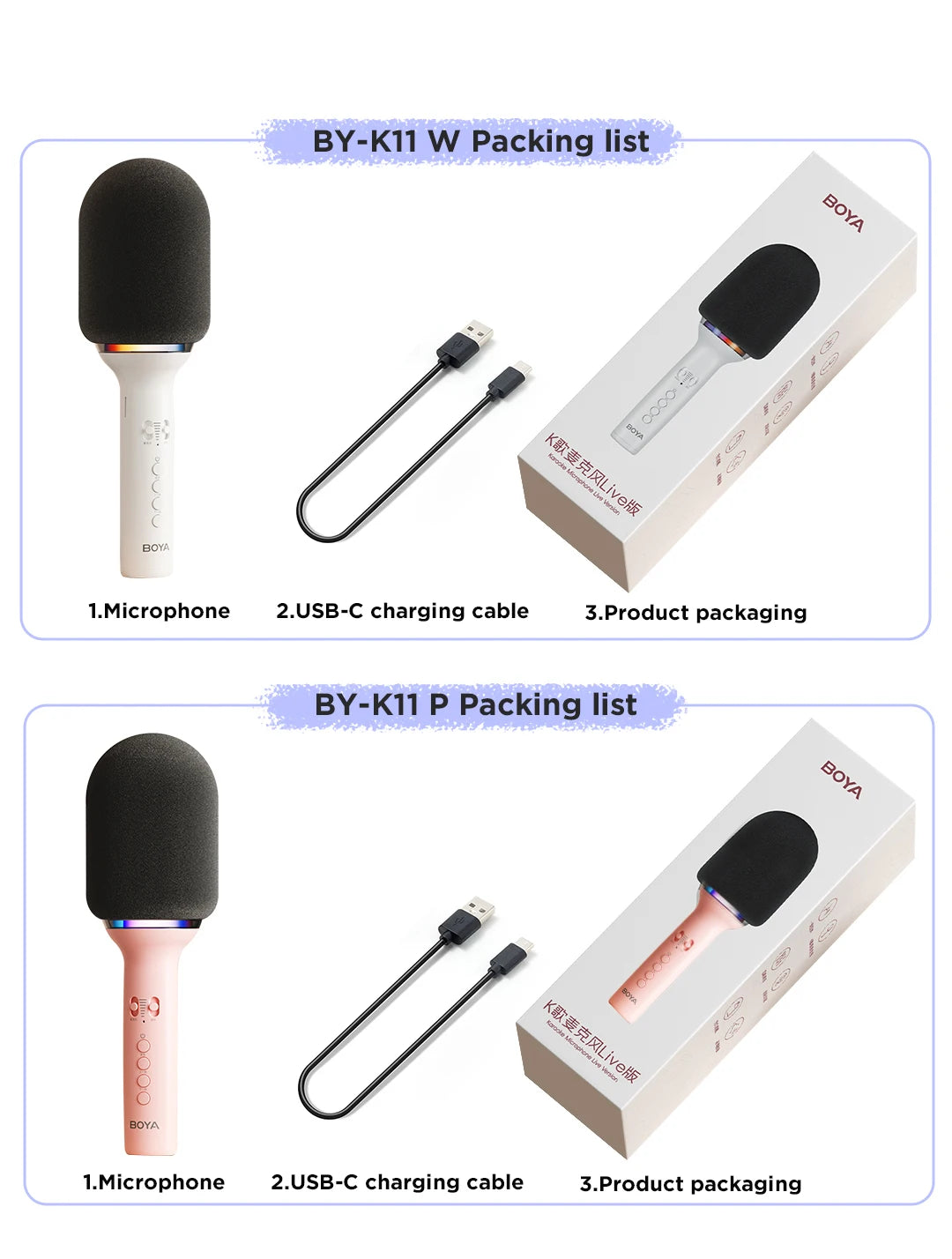 K11 Wireless Bluetooth Karaoke Microphone Portable Handheld Mic Speaker Machine Home Party Birthday Home KTV for Smartphone