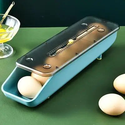 Automatic Rolling Egg Storage Box – Plastic Refrigerator Egg Holder Tray Kitchen Storage Container