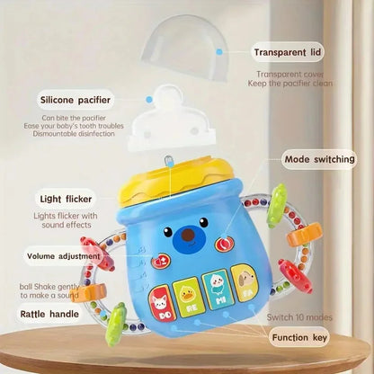 Montessori Baby Musical Feeding Bottle Toys Infant Grip Training Music Story Educational Toys for Boys Girls Toddler Gift