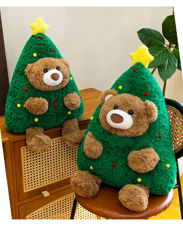 Cute Christmas Bear Plush Stuffed Doll Pillow Toy