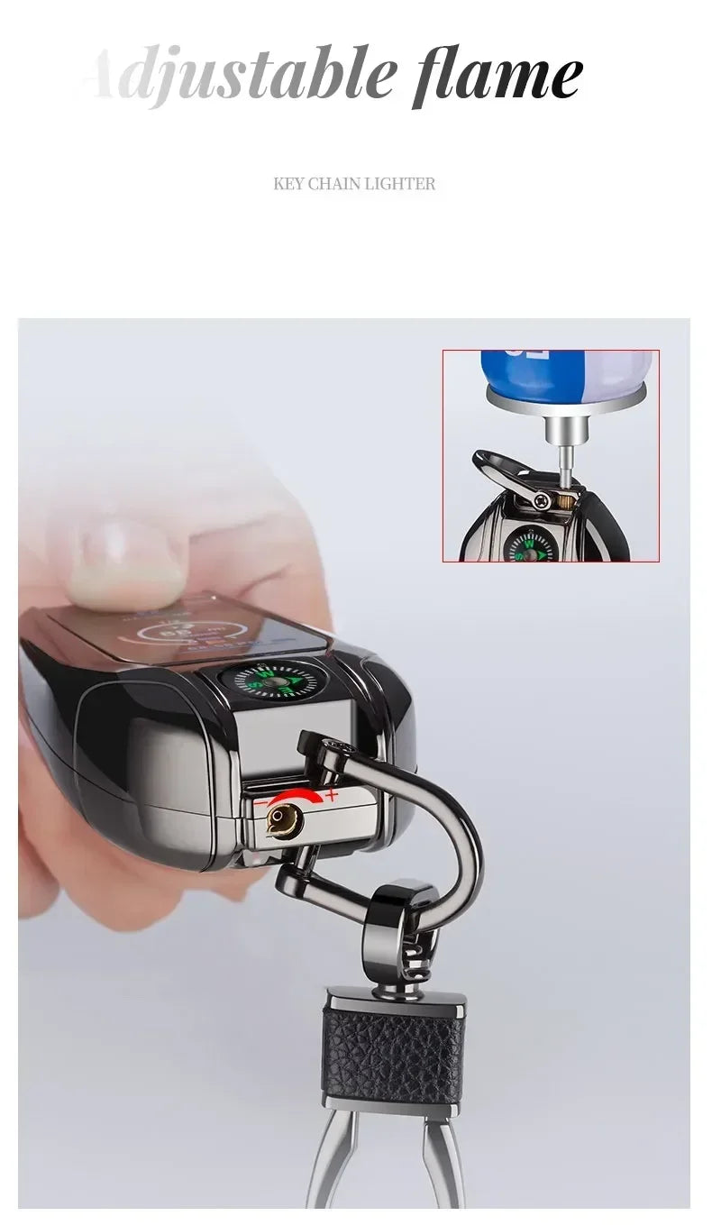 Keychain Windproof Lighter Cool Car Key Model Black Technology Multifunctional Igniter Gift Boyfriend A Trendy Look