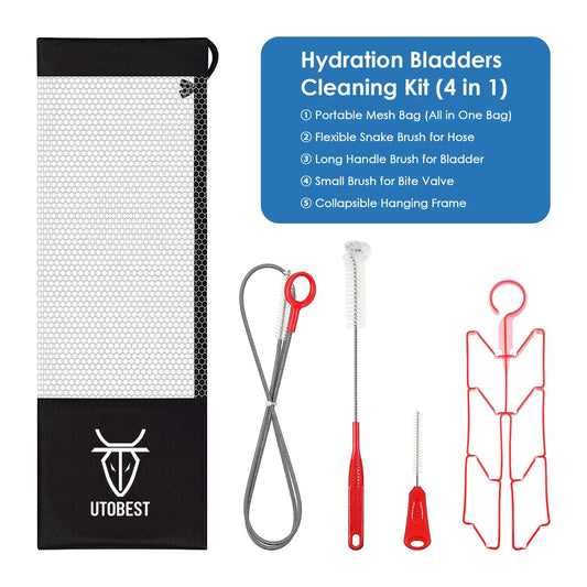 4in1 Hydration Bladder Tube Brush Water Bag Cleaning Kit Long Brush Cleaning Tool Cleaner Set For Back Pack Bladder