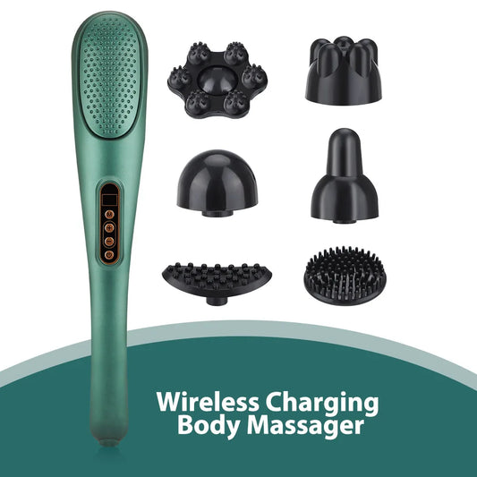 Electric Massage Stick Vibrating Muscle Massager Vibration Meridian Health Back-beater 15 Modes with  Multiple Massage Heads