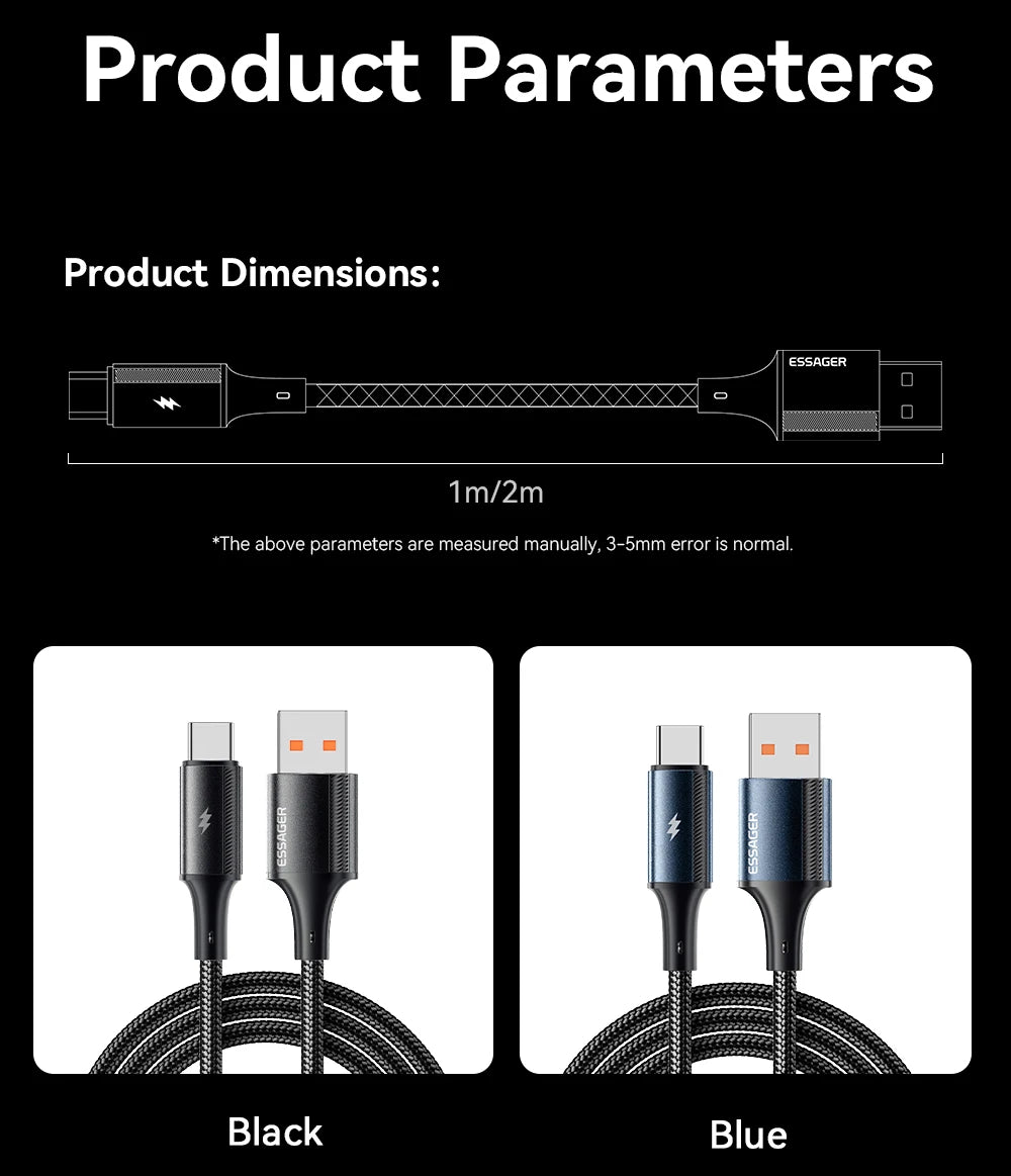 120W 6A USB Type-C Fast Charging Cable