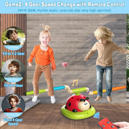 3 in 1 Ladybug Multifunction Exercise Machine Kids Jump Toss Toys Rocket Launcher Rope Sports Game Outdoor Educational Toy Gifts