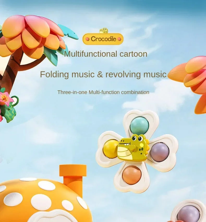 3PCS Suction Cup Rotating Toy for  Hand-eye Coordination Educational Training, Bath & Travel toy, Birthday Christmas Gift