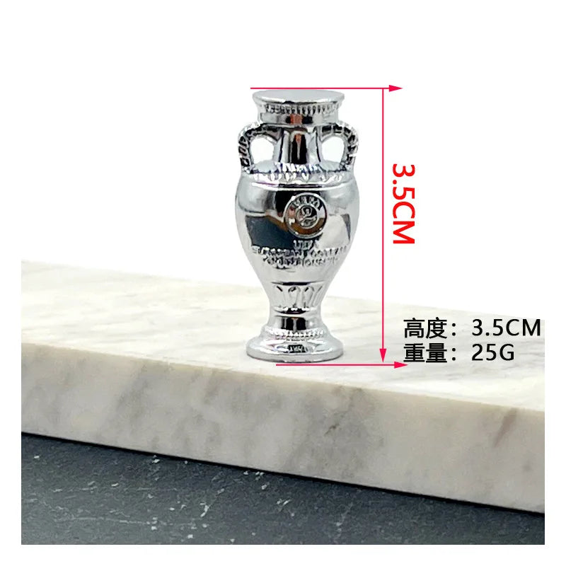 Football Trophy Metal Keychain Soccer Fan Collectible Pendant Gift