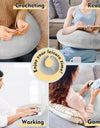 Ergonomic U-Shaped Gaming Pillow with Adjustable Arm Rest Support for Adults lap Cushion Reading Comfort Portable Design