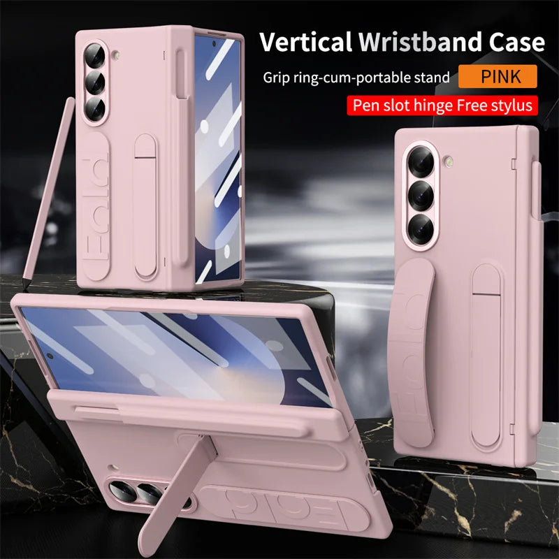 For Samsung Galaxy Z Fold 6 5 4 3  Hinge (with pen) Case Shockproof Full Screen Protector Tempered Glass Folding Cover