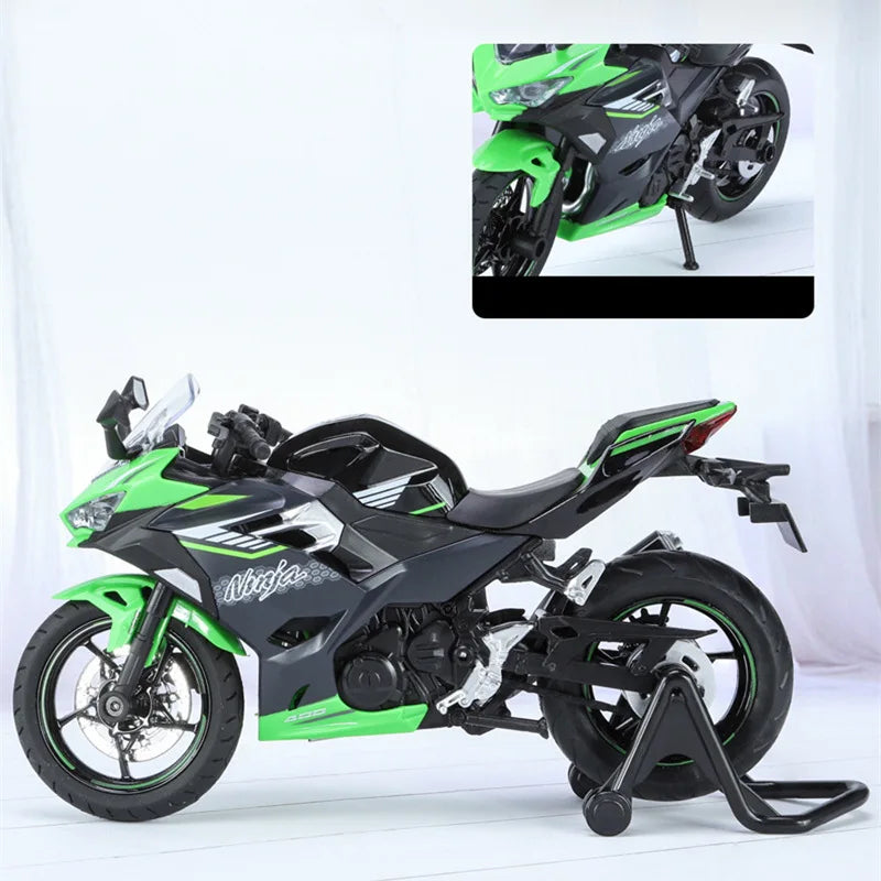 Diecast Kawasaki Ninja 400 Racing Motorcycle Model 1 to 12 Scale