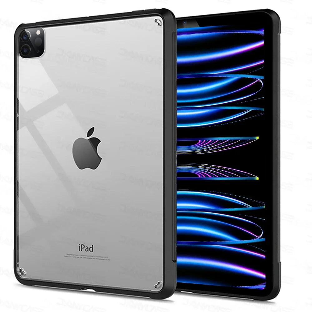 For iPad Pro 11 Case 10.2 9/8/7th Generation 9.7 5/6th Air 4/5 10.9 10.5 10th 10.9 mini 4 5 6 Silicon Transparent Cover Funda