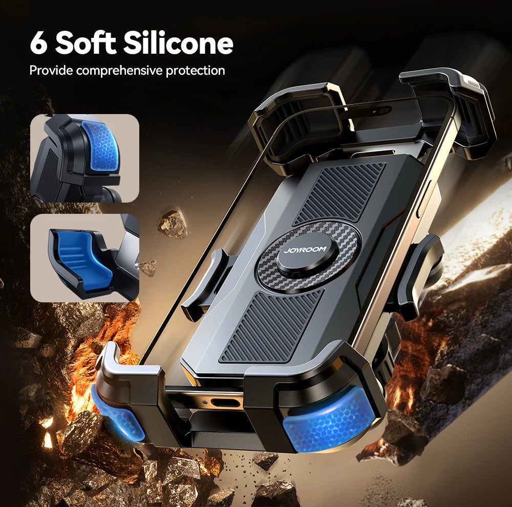 Motorcycle Phone Mount Anti Vibration Phone Holder for Motorcycle Handlebar Bike Phone Mount for iPhone for 4.7-7” Phone