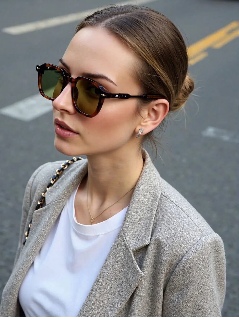 Vintage Square Acetate Frame Sunglasses With UV400 Protection
