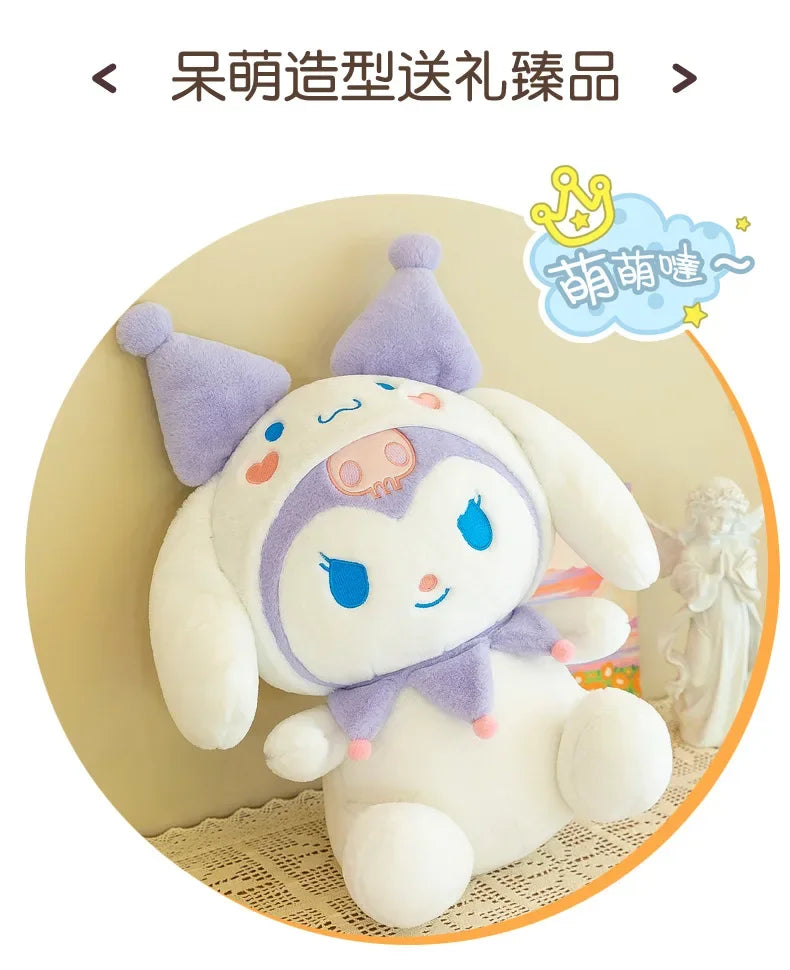 SanrioTransformation Kuromi Cinnamoroll Big Size Plush Doll Kawaii Plushies Soft Stuffed Toy Pillow Children Girls Birthday Gift