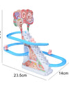 Kids Electric Small Duck Climbing Stairs Toy DIY Rail Racing Track Music Roller Coaster Duck Toy For Baby Kids Gift