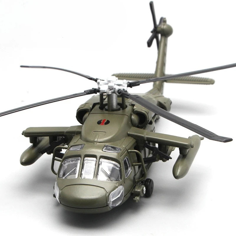Black Hawk and Apache Armed Helicopter Diecast Alloy Display Model
