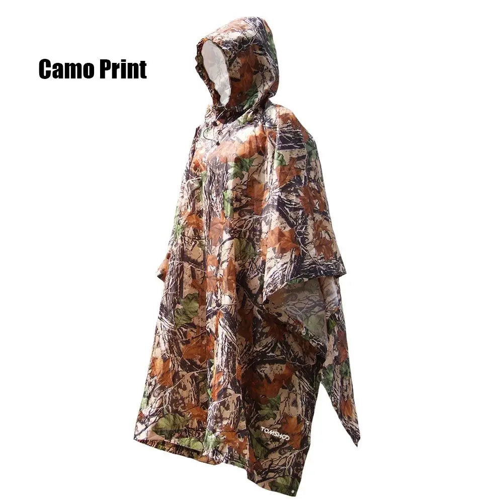 Three in One Waterproof Rain Poncho with Backpack Cover for Hiking and Camping