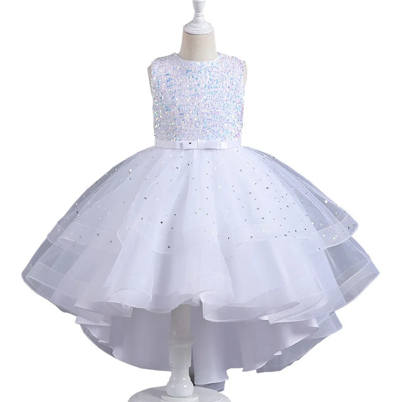 Sleeveless Ball Gown with Train Pageant and Recital Dress