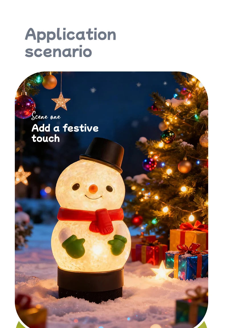 Outdoor Home Restaurant Snowman Atmosphere Night Light Christmas Decoration with Bluetooth V5.3 Speaker