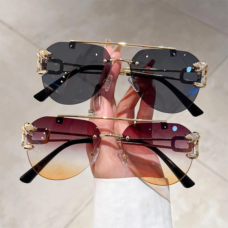 Sunglasses Women Luxury Rimless Vintage Fashion Glasses