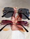 Sunglasses Women Luxury Rimless Vintage Fashion Glasses