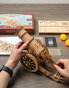 Wheeled Siege Artillery 3D Wooden Puzzle Game Toys