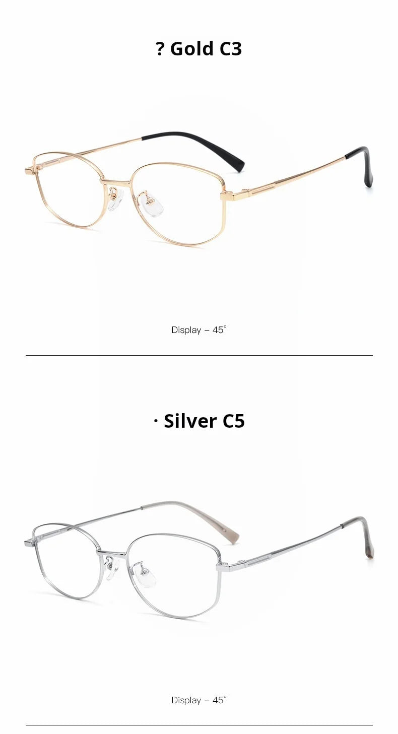 Retro Alloy Blue Light Blocking Progressive Multifocal Prescription Glasses