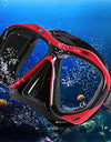 Adult silicone diving glasses professional snorkeling HD swimming tempered glass large frame mask