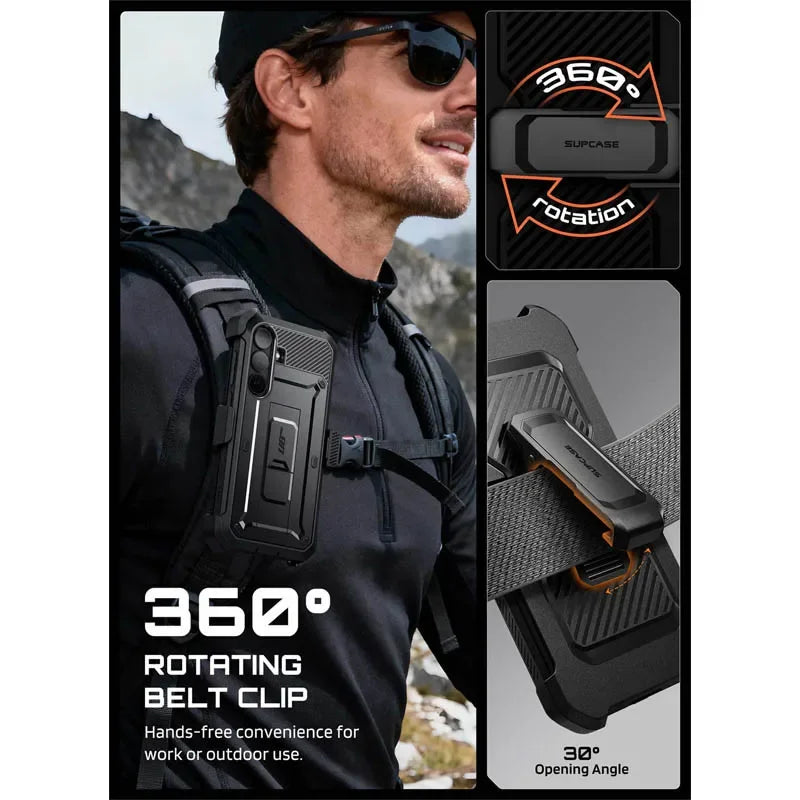 Rugged Phone Case with Screen Protector Kickstand and Belt Clip for Samsung Galaxy S26 FE