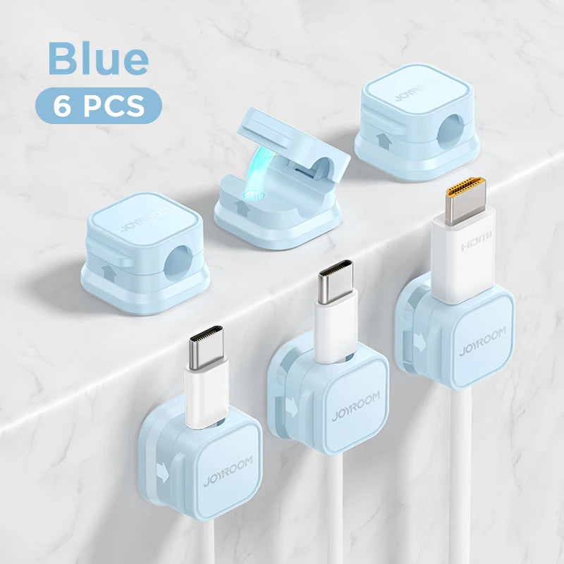 3/6 Pcs Magnetic Cable Clips Cable Smooth Adjustable Cord Holder Under Desk Cable Management Wire Keeper Cable Organizer