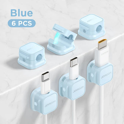 3/6 Pcs Magnetic Cable Clips Cable Smooth Adjustable Cord Holder Under Desk Cable Management Wire Keeper Cable Organizer