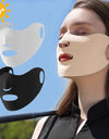 Summer Sun UV Protection Breathable Washable Reusable Ice Silk Face Veil Silk Scarf for Women Anti-UV Face Cover Sunscreen Mask