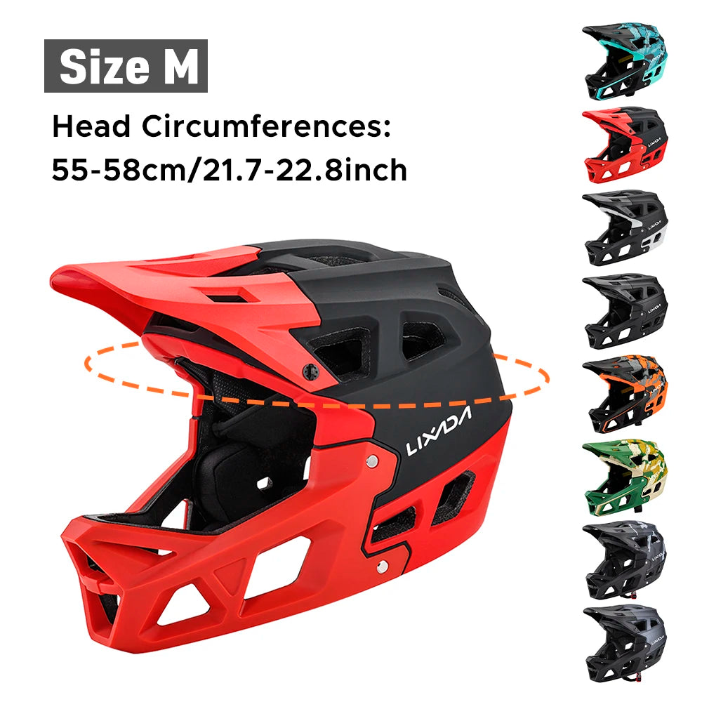 Full Face Mountain Bike Helmet Adult Racing Downhill MTB Helmet for Men/Women Adult Mountain Bike Helmet with Visor Over 31 Vent