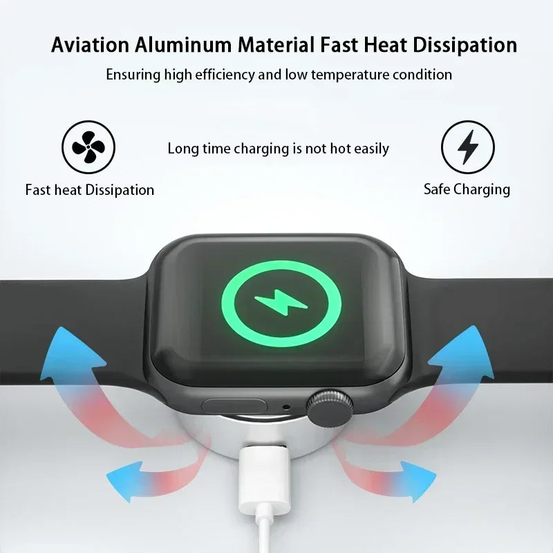 Dual Port Charging Strong Megnetic Portable Design USB Type C Mini Light Weight 5W Travel Smartwatch Wireless Charger