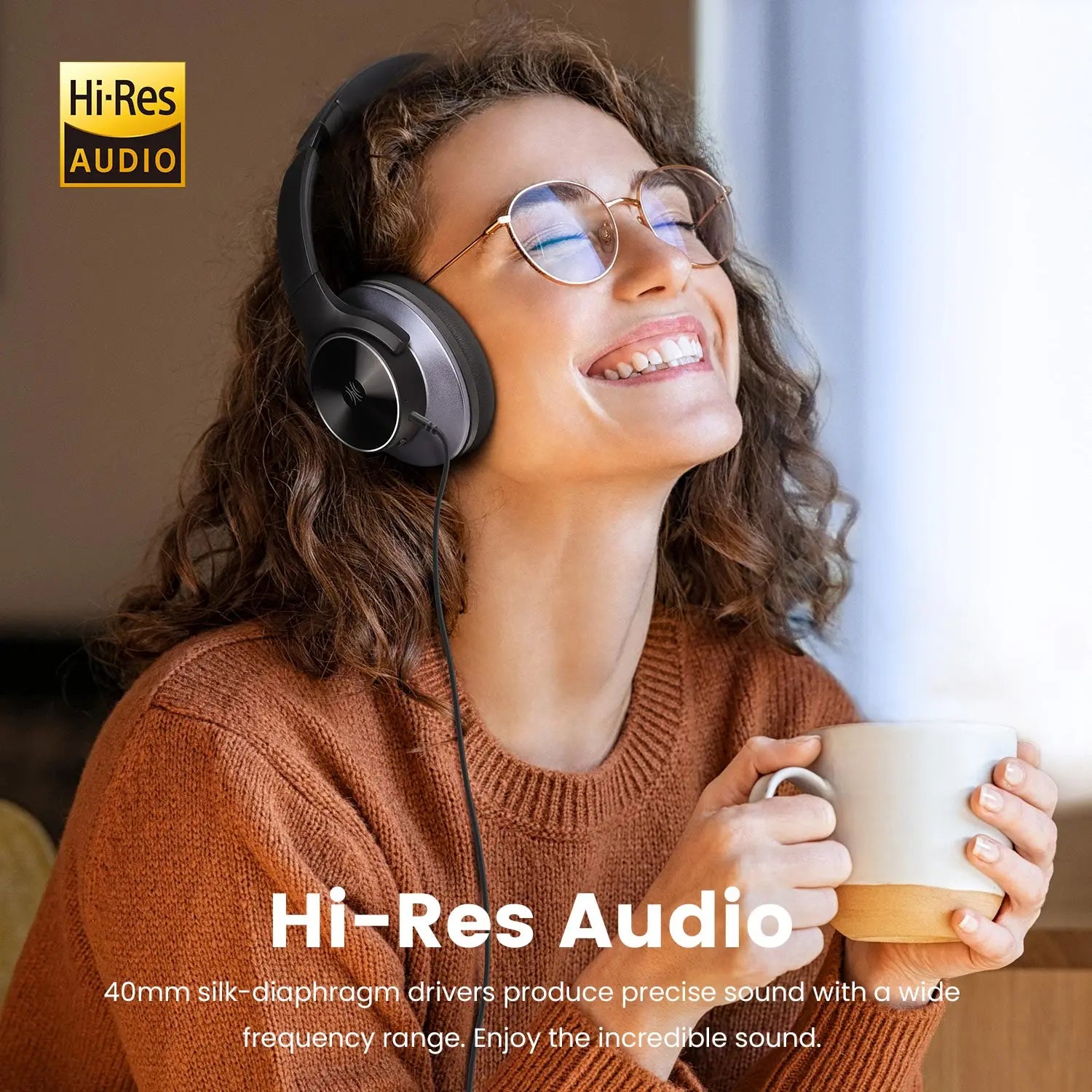 A10 Bluetooth 5.4 Headphones Hybrid Active Noise Cancelling With Hi-Res Audio Over Ear Wireless Headset ANC With 5-Mic