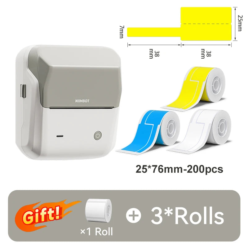 B31 Thermal Label Printer, Bluetooth Wireless Barcode Sticker Maker 20–77mm, Portable Inkless Label Printer for Business